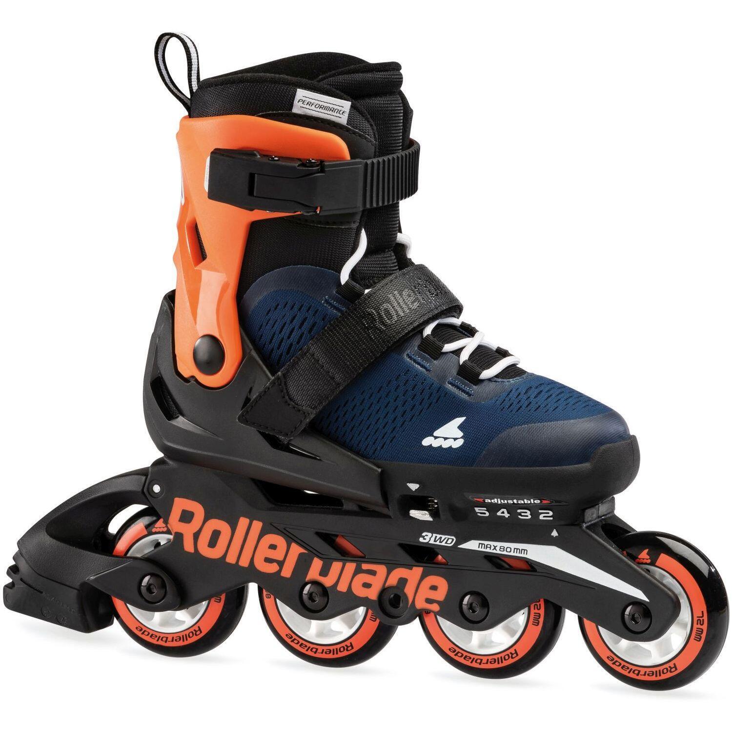 زلاجات دوارة TECNICA Inline Microblade G ROLLERBLADE، باللون الأزرق