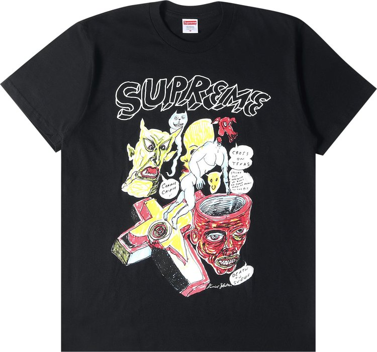 تي شيرت Supreme x Daniel Johnston باللون الأسود