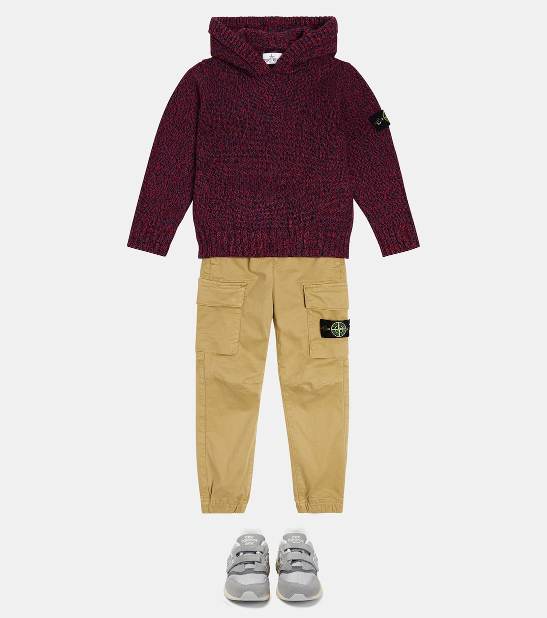 Stone Island Junior melange sweater, red