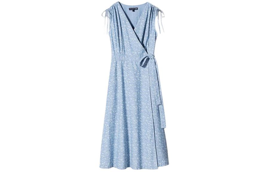 X Ines De La Fressange Women's Sleeveless Dress Sky Blue Uniqlo