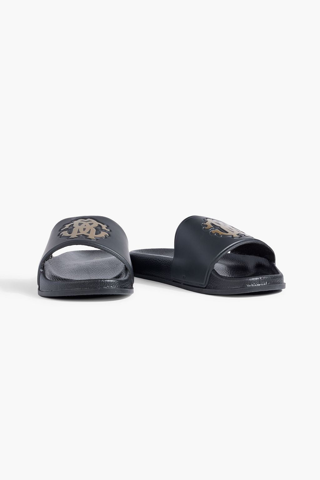 Rubber flip-flops with embossed print ROBERTO CAVALLI, black