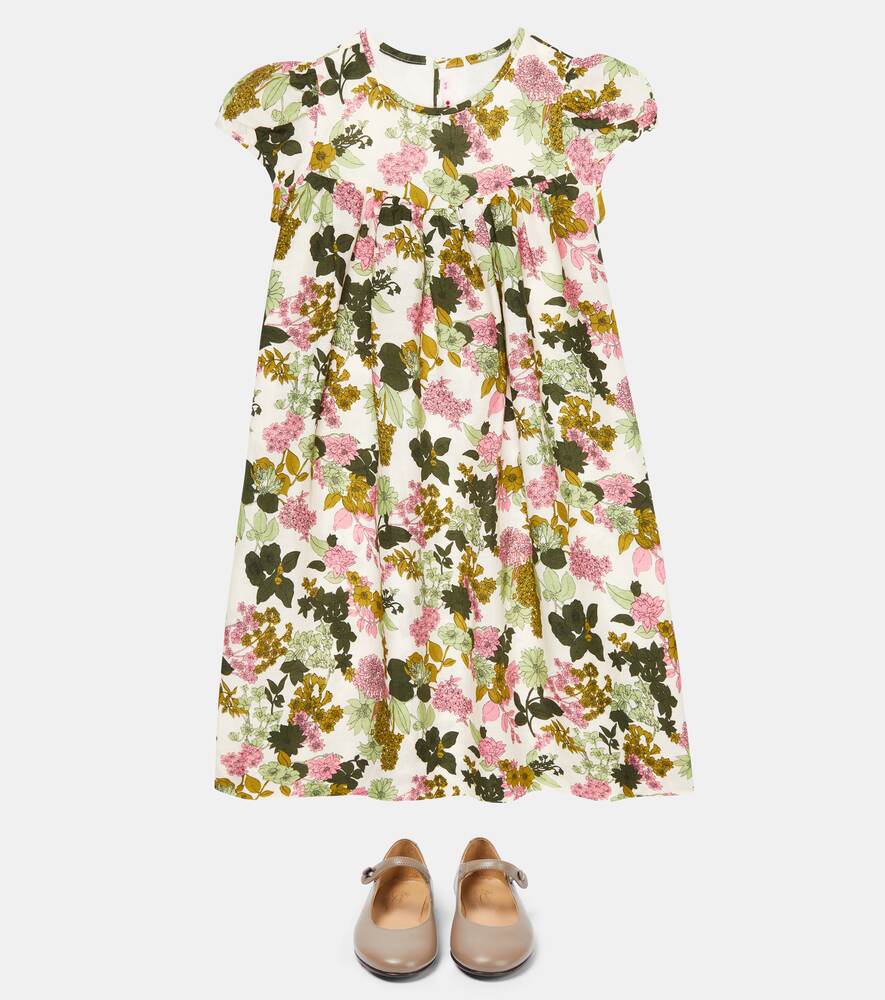 Arletty Linen Cotton Dress with Bonpoint Floral Print, Multicolor