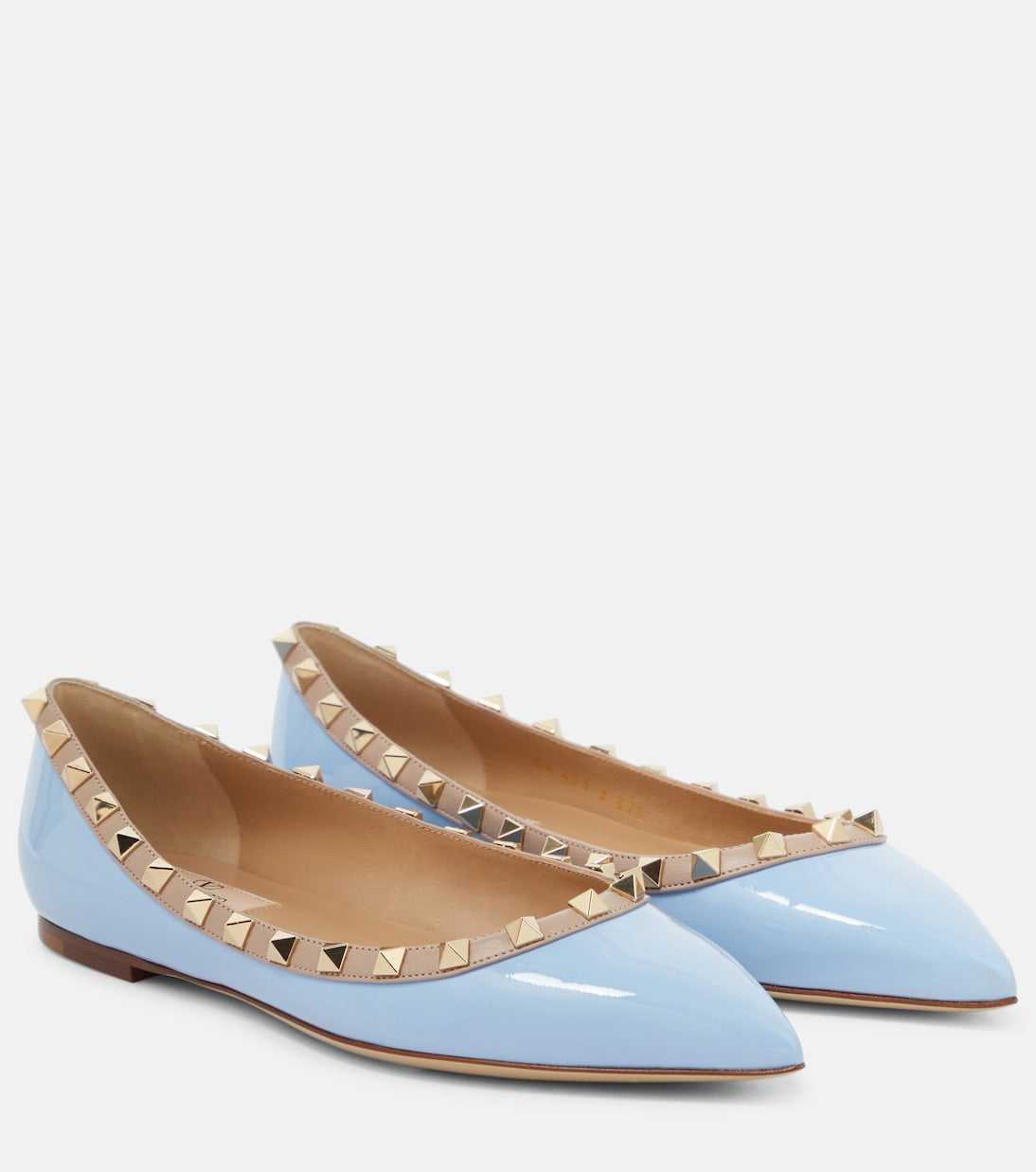 Valentino Garavani rockstud patent ballet flats, blue