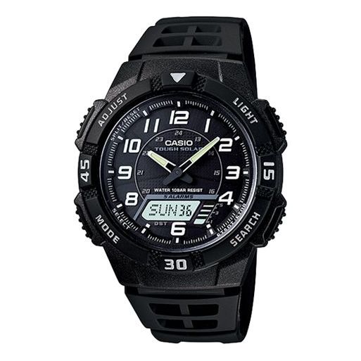 CASIO Watch Waterproof Sports Shockproof Solar Powered Mens Black Analog, black