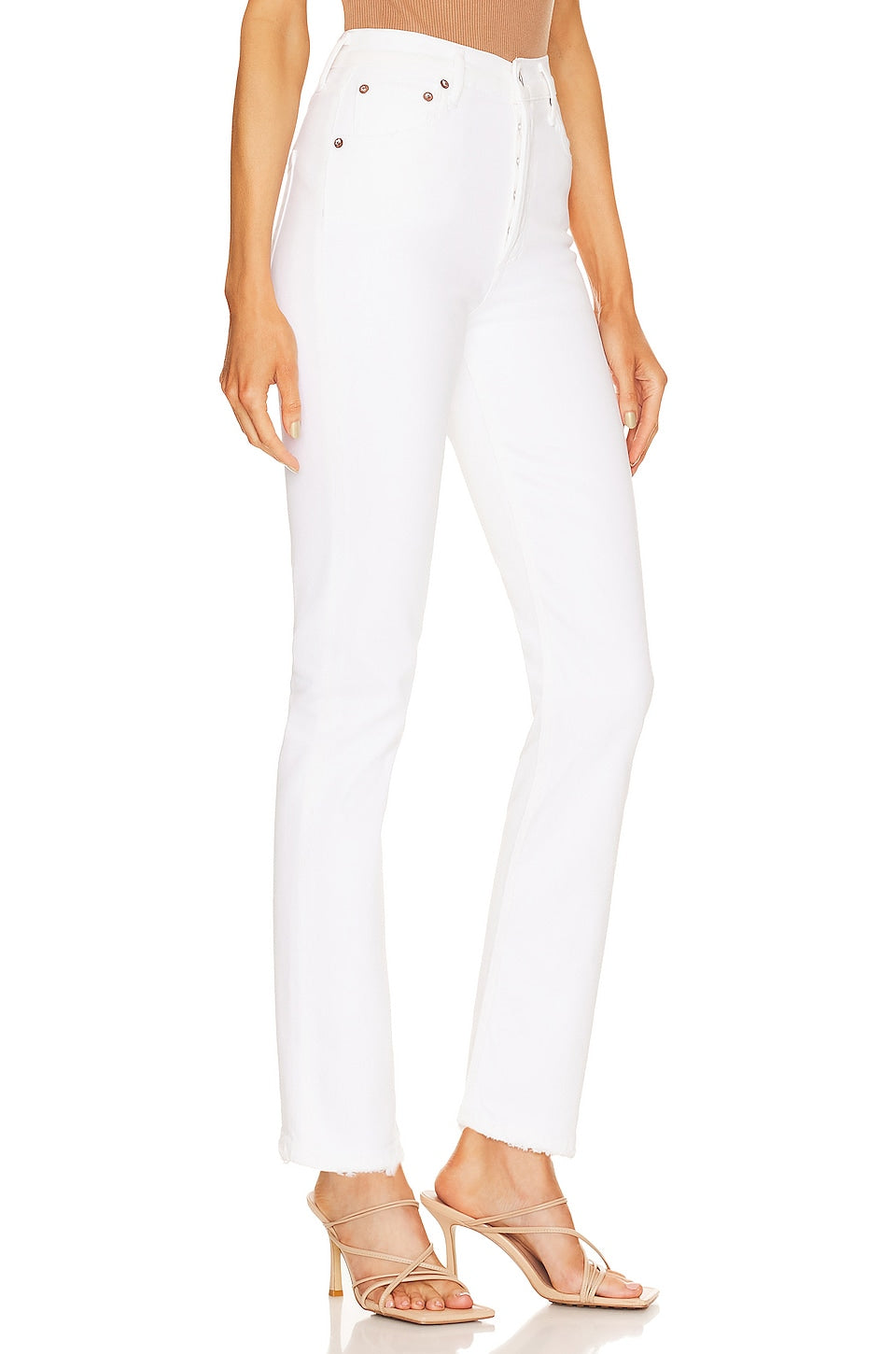 AGOLDE Riley Long High Jeans, Sour Cream