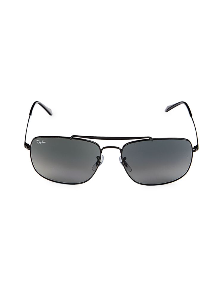 RB3560 61MM Ray-Ban Rectangular Sunglasses, Black