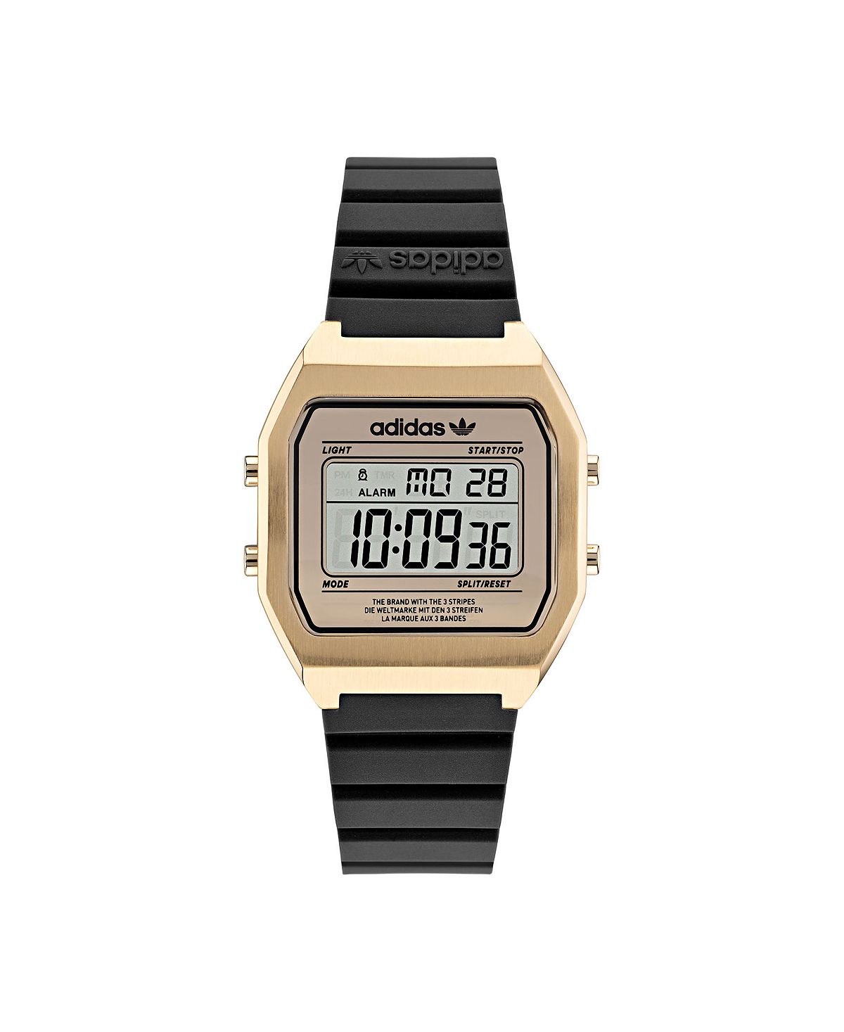 Unisex Digital Two Black Resin Watch 36mm adidas