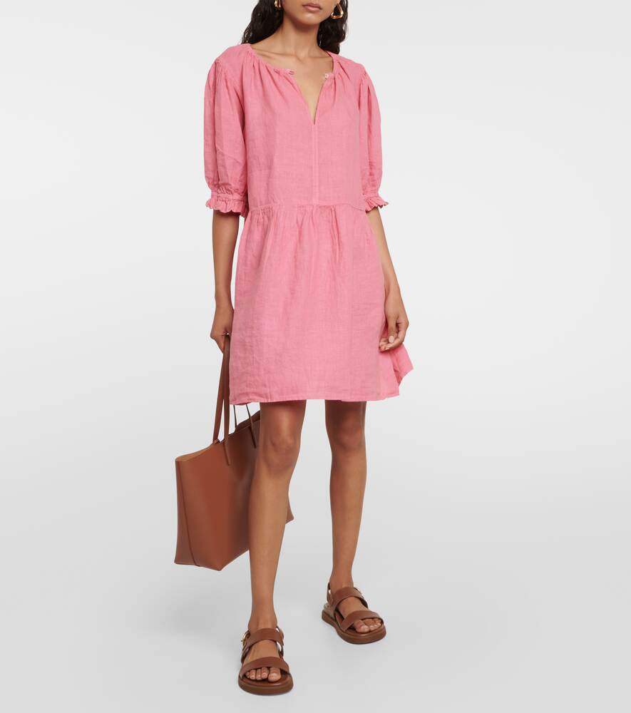 Kailani VELVET linen mini dress, pink