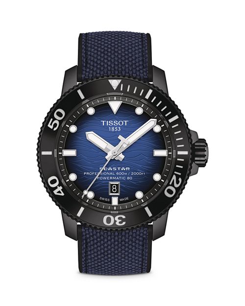 ساعة احترافية Seastar 2000، 46 مم Tissot، أزرق