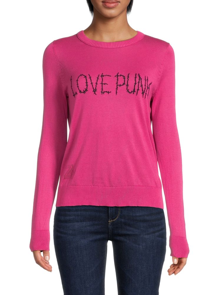 Love Zadig & Voltaire Punk Crewneck Sweater in Framboise Pink