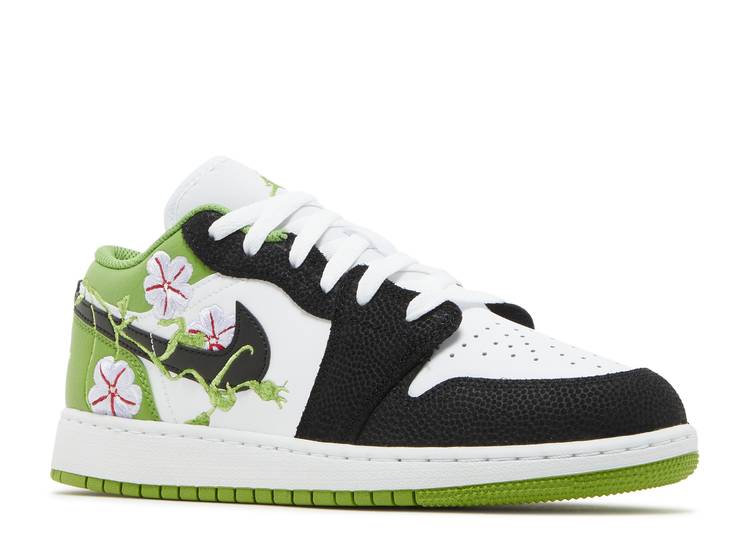 حذاء رياضي AIR JORDAN 1 LOW SE GS 'FLORAL'، باللون الأبيض