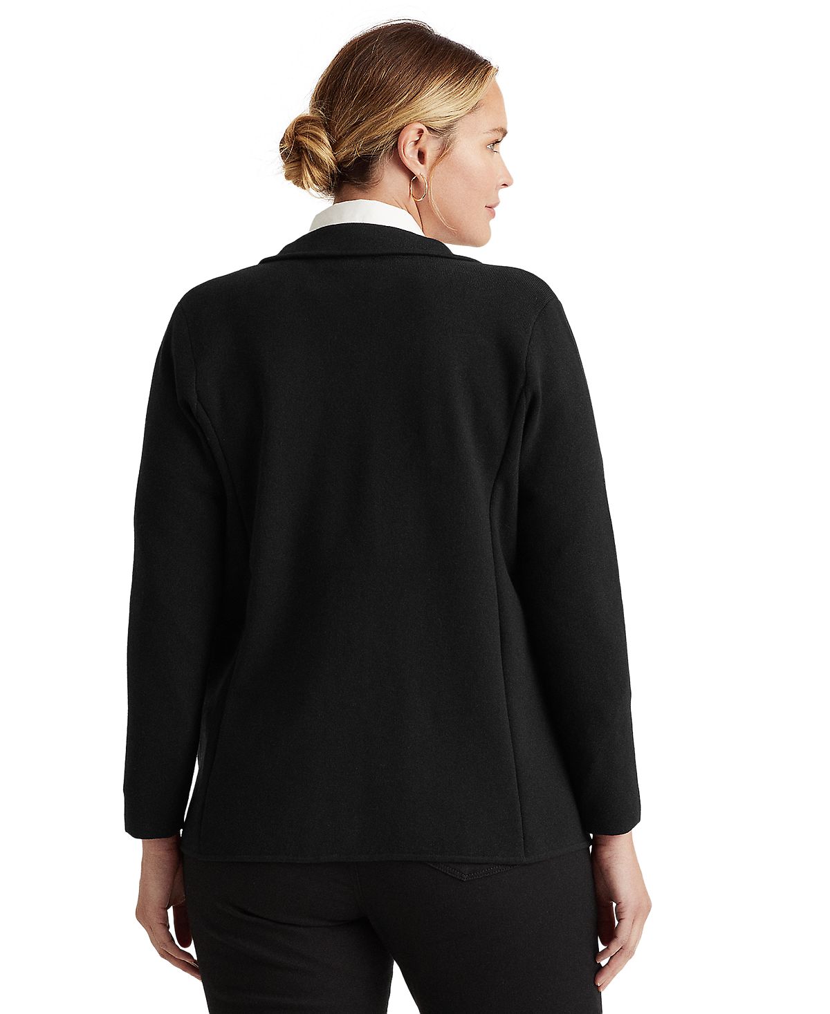 Lauren Ralph Lauren Women's Plus Size Combed Cotton Single Breasted Blazer