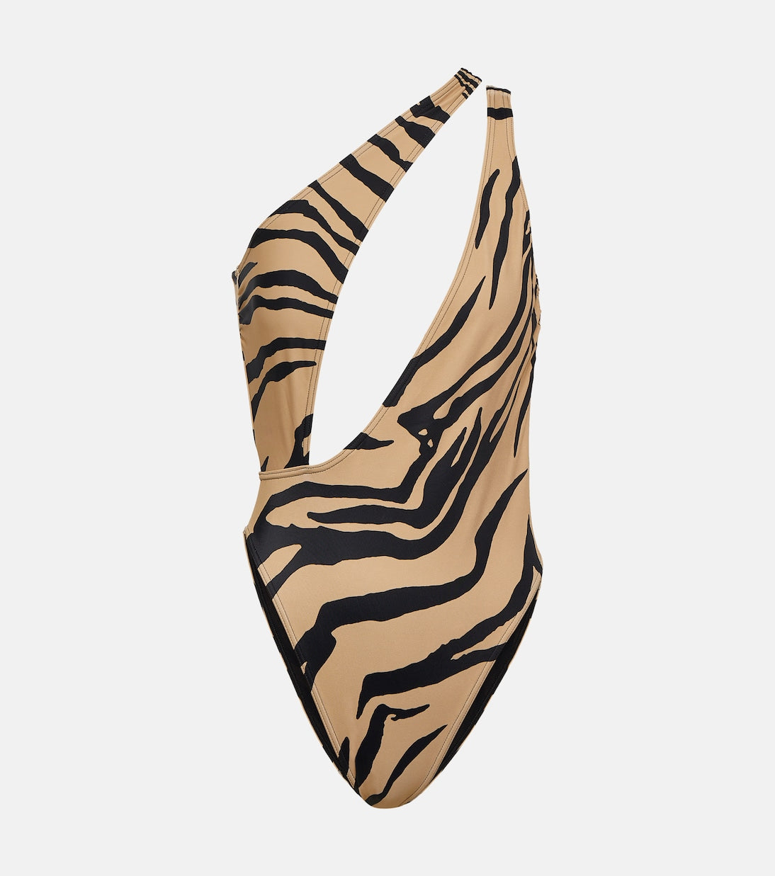 Stella McCartney Asymmetrical Zebra Print Swimsuit, Multicolor