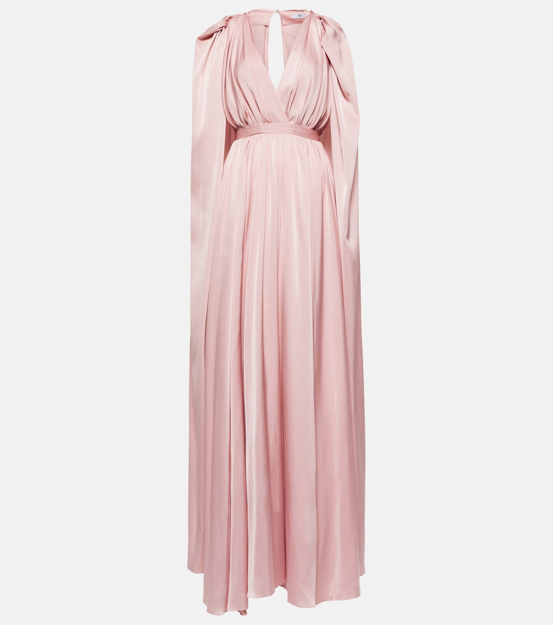 Satin cape dress with draping SAFIYAA, pink