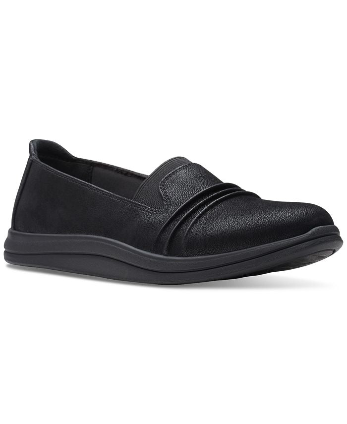 حذاء رياضي نسائي من Clarks Breeze Sol Flat Slip-on باللون الأسود