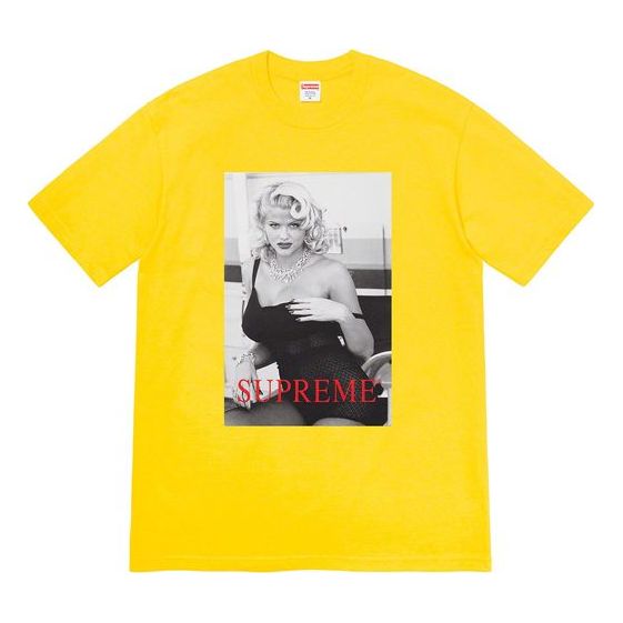 تي شيرت Supreme Week 8 Anna Nicole Smith بنمط مطبوع بأكمام قصيرة للجنسين، متعدد الألوان