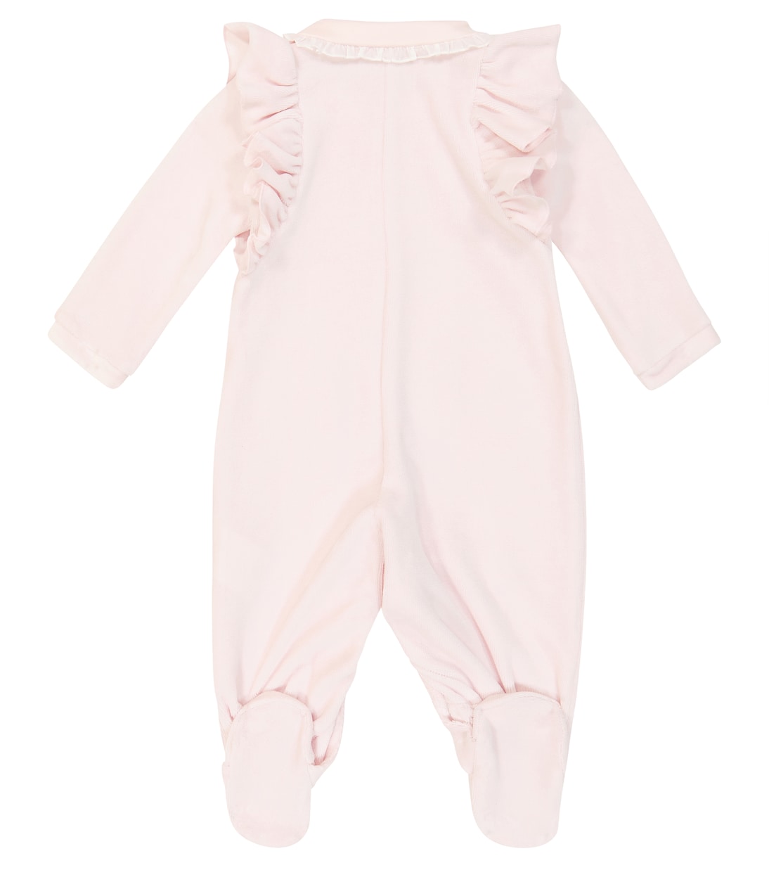 Monnalisa cotton blend baby romper, pink