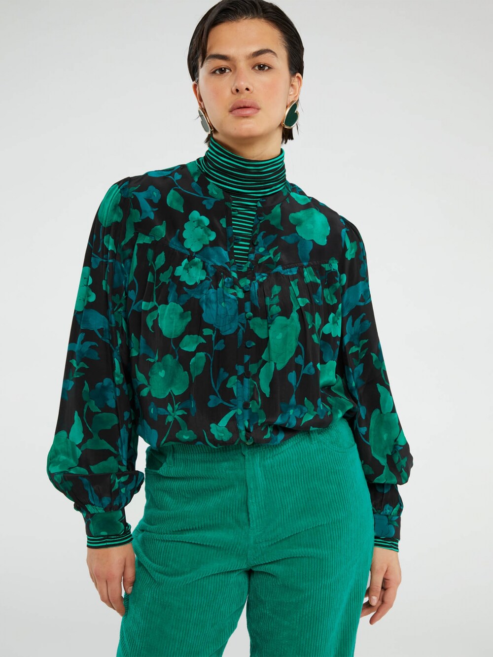 Blouse Fabienne Chapot Resa, green/emerald