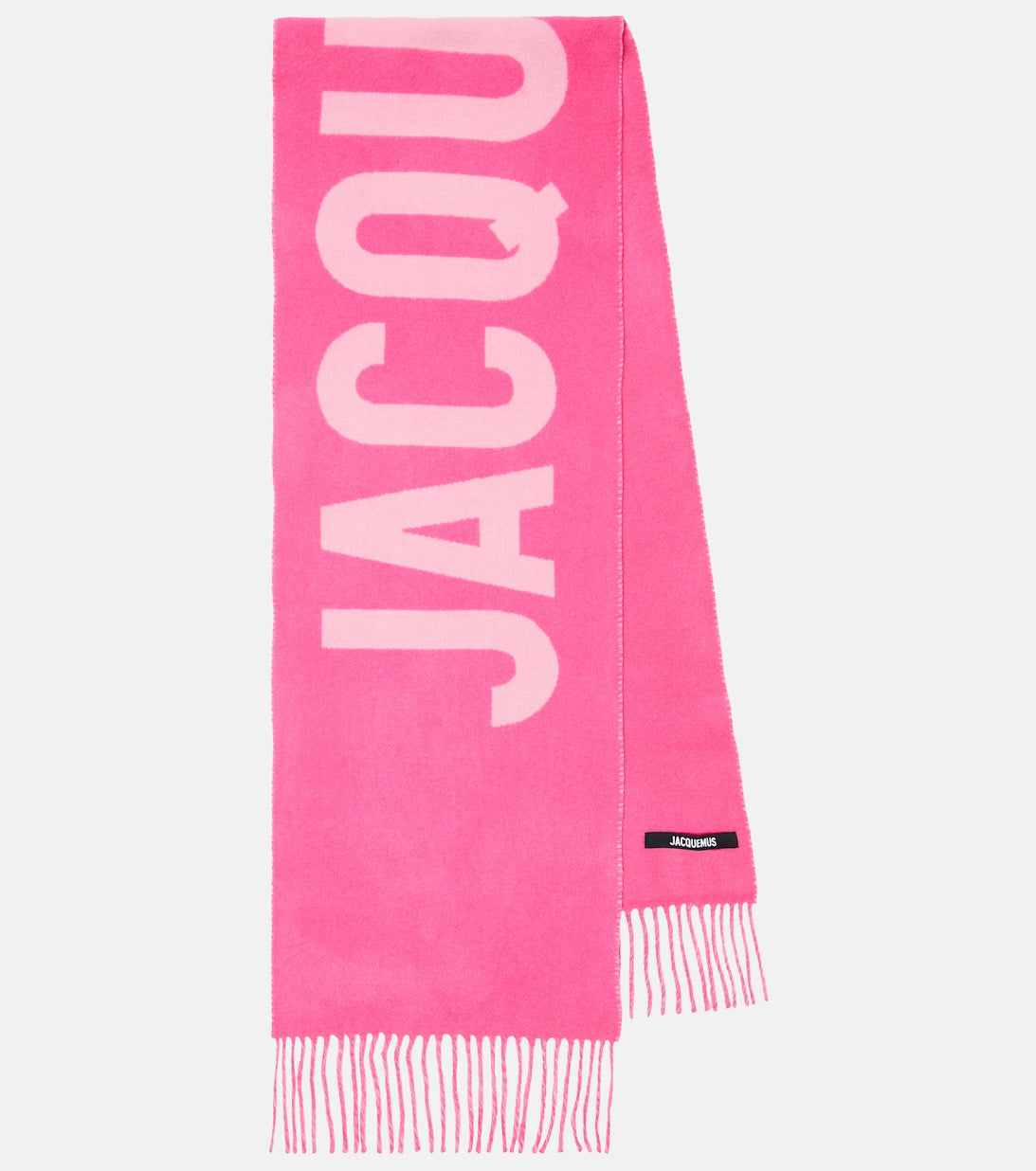 Wool jacquard scarf with Jacquemus logo, pink