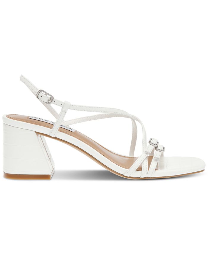 Arline Women's Strappy Block Heel Sandals Steve Madden White