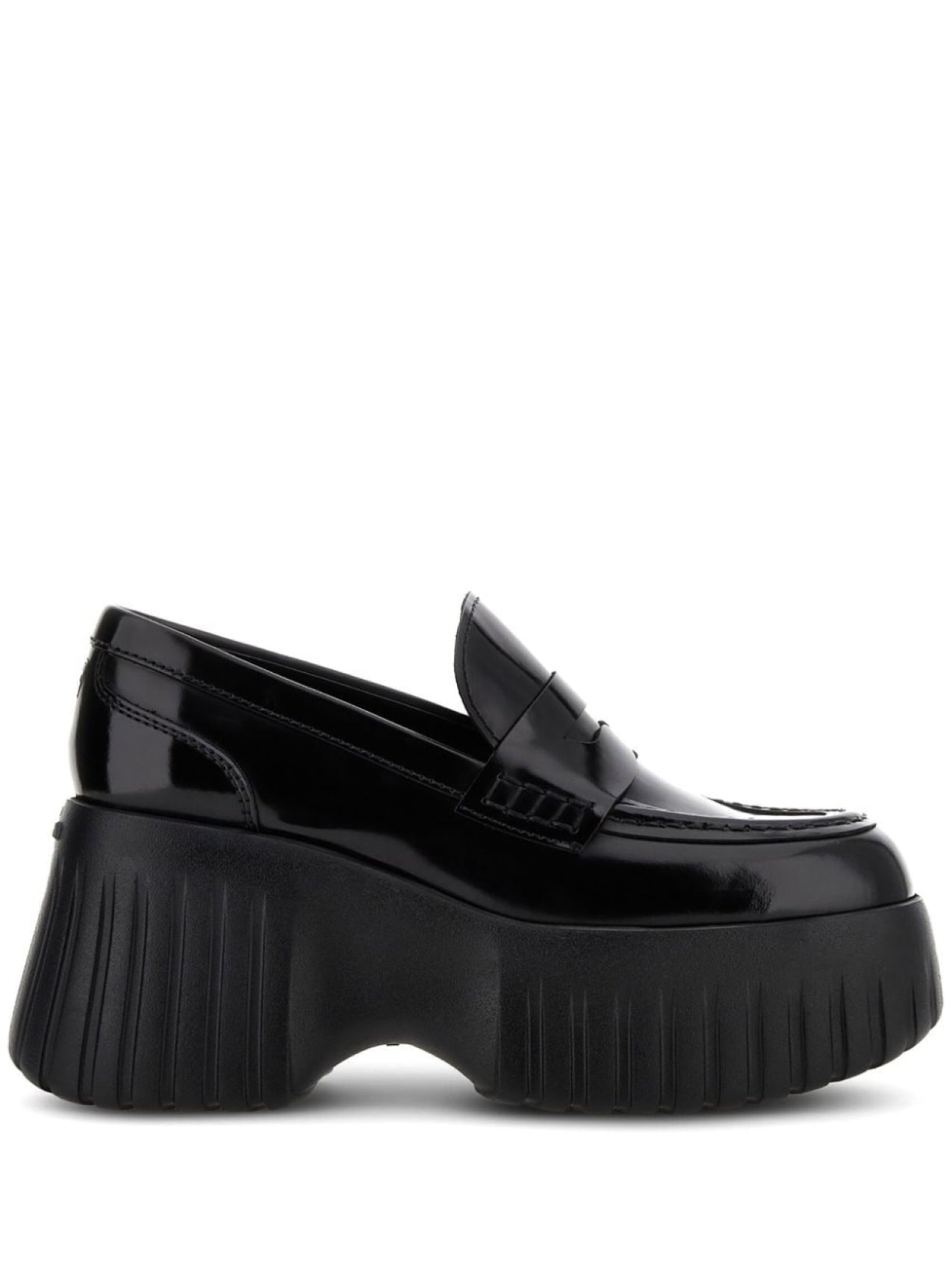 Hogan H-Stripes Platform Loafers Black