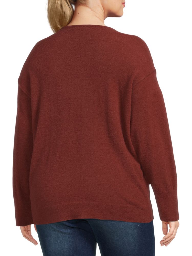 Plus Dex Drop Shoulder Sweater in Rust