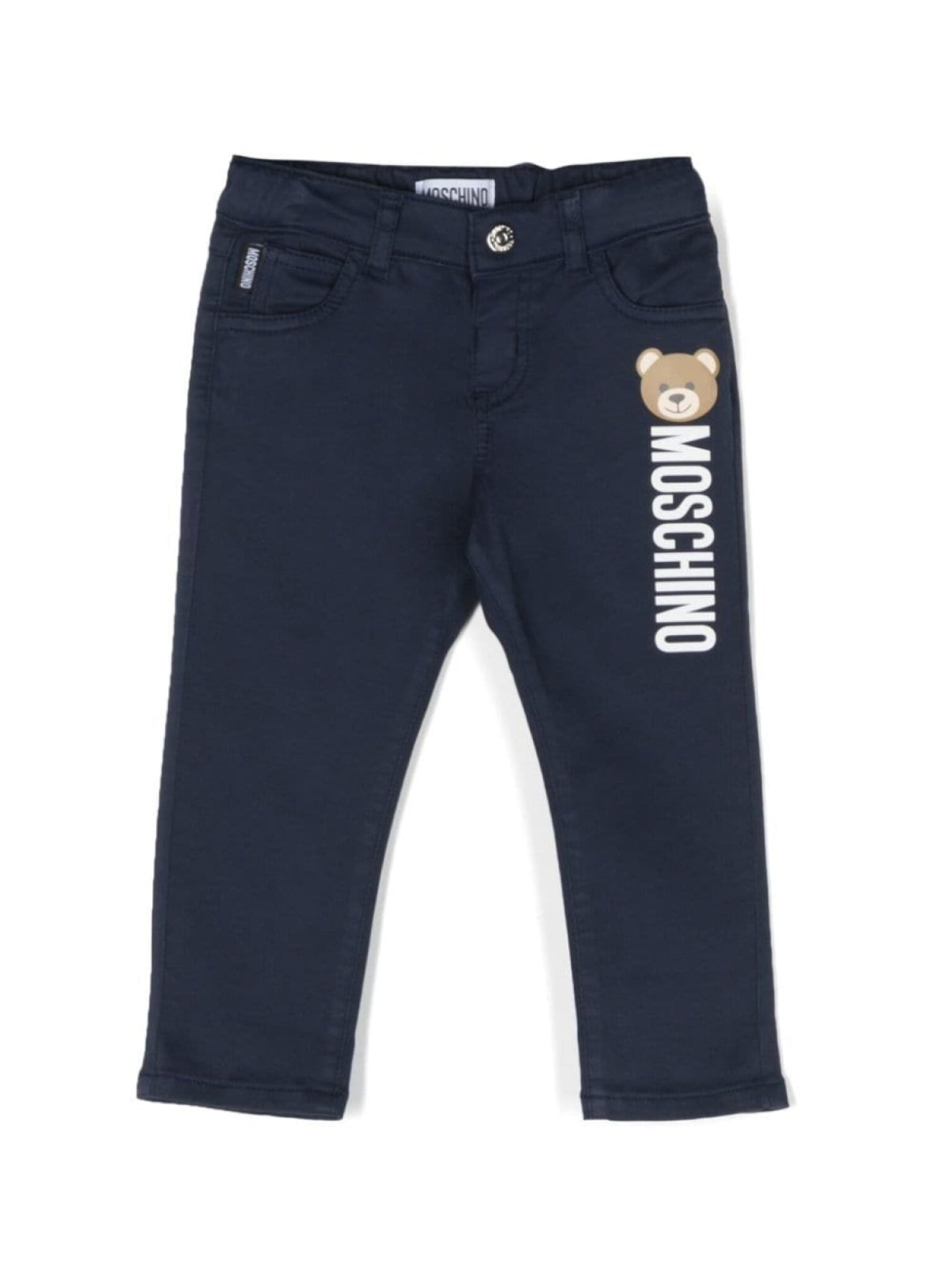 Moschino Kids Straight Logo Trousers Blue