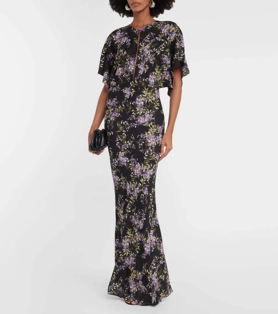 Obie dress in georgette with floral print NORMA KAMALI, multicolor