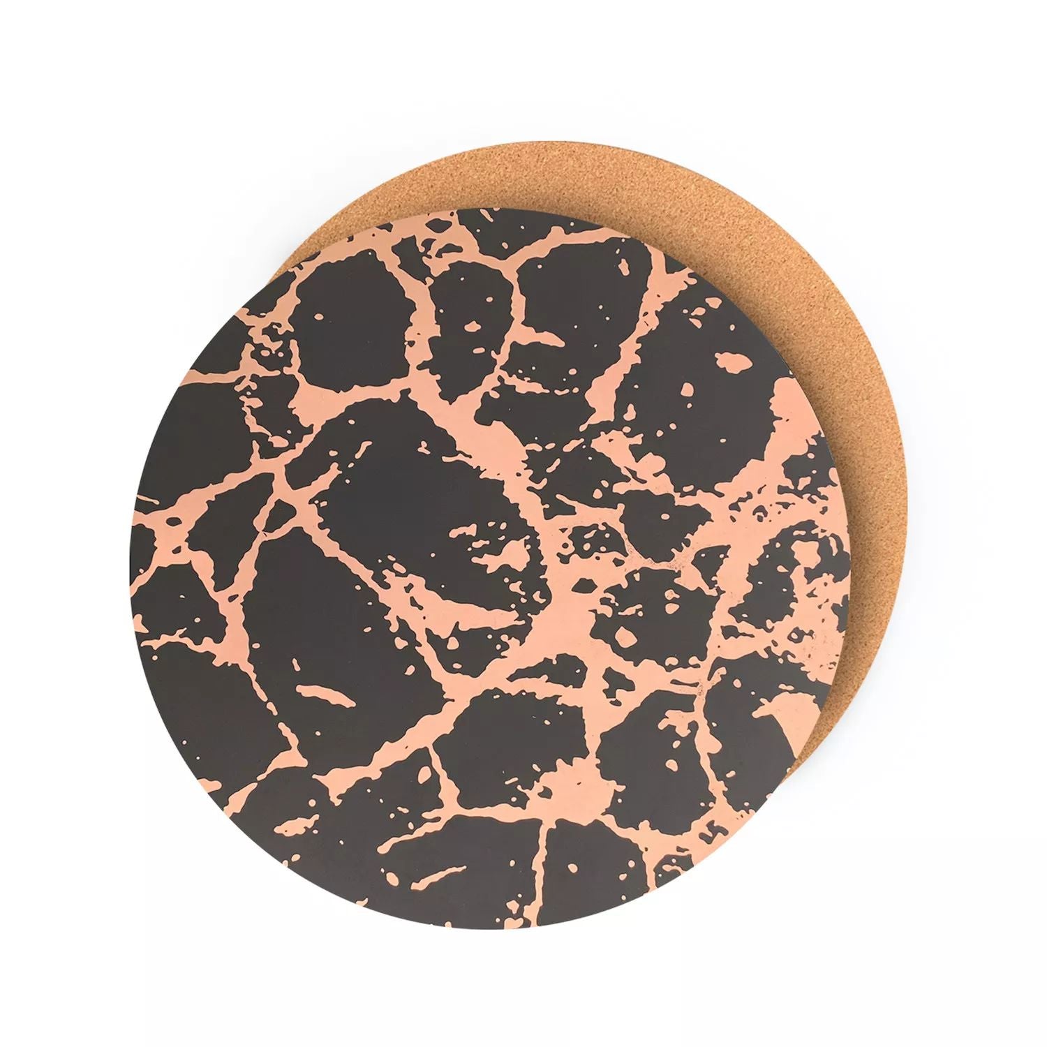 Deinty Home Cork Marble Round Placemat Set 15" Diameter , 4 pcs.