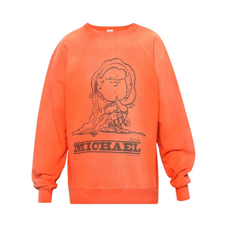 سويت شيرت Saint Michael Crewneck 'Orange'، برتقالي