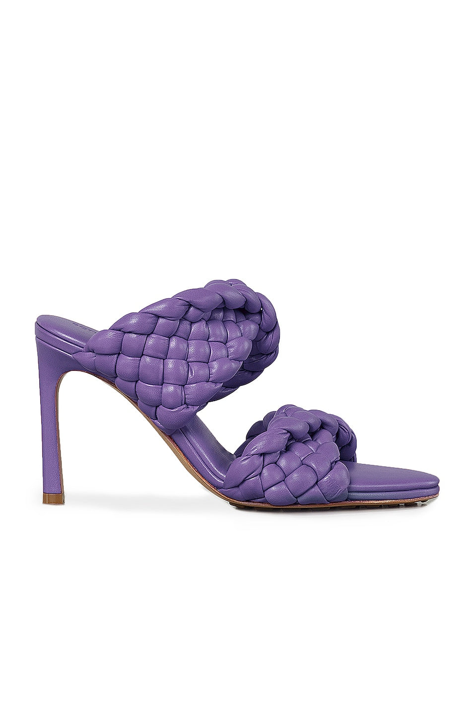 Bottega Veneta Padded Woven Leather Sandals, purple