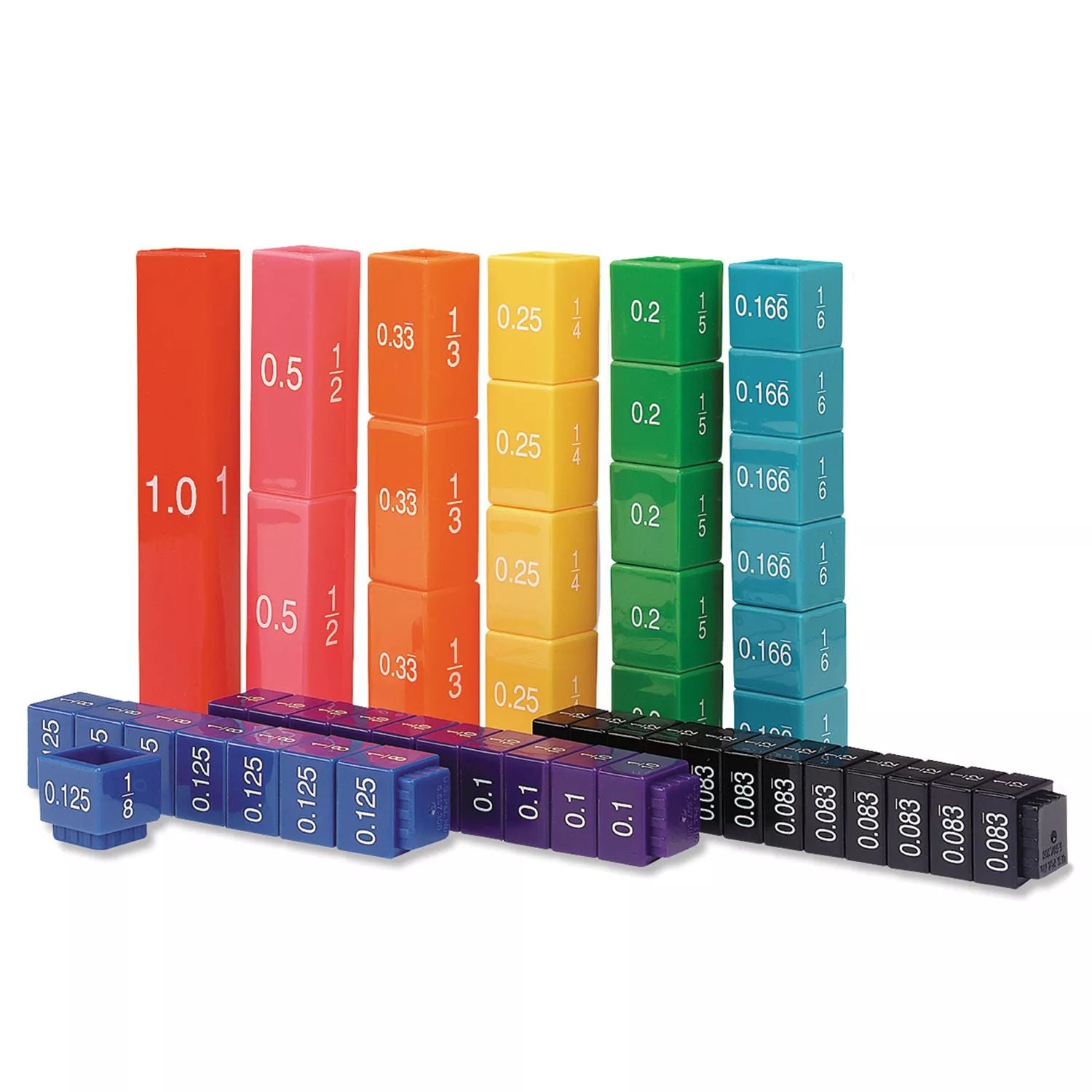 Learning Resources Fractional Tower Equivalence Dice Set Learning Resources