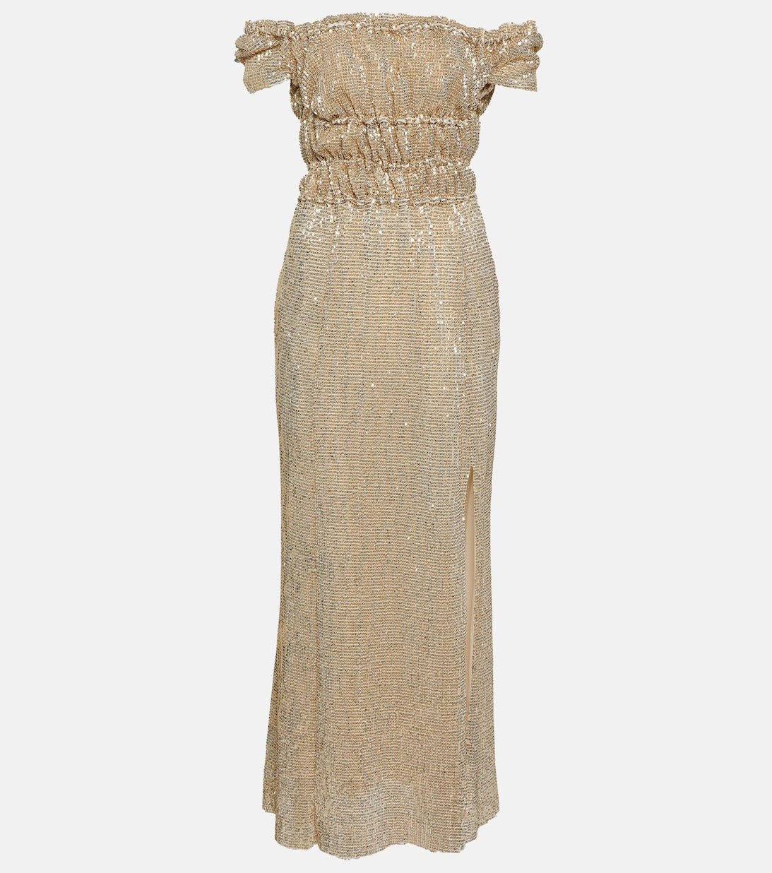 ALTUZARRA embellished silk dress, gold