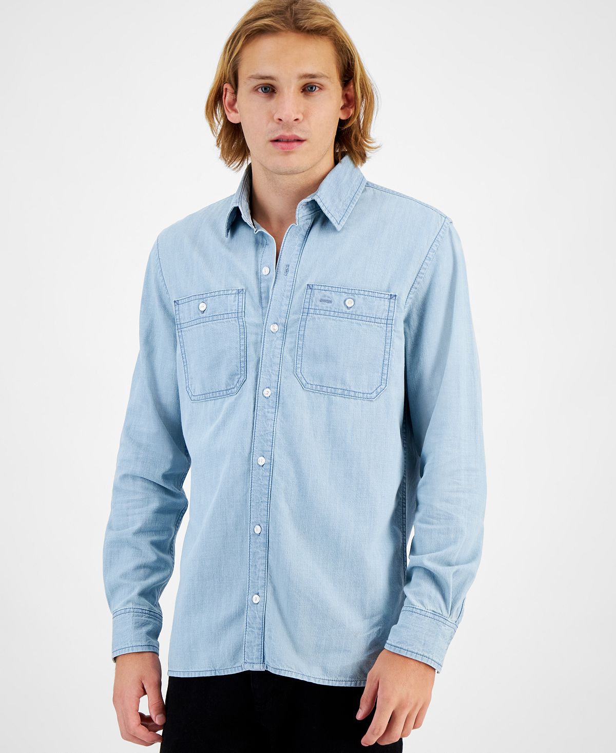 Payton Sun + Stone Men's Long Sleeve Denim Shirt