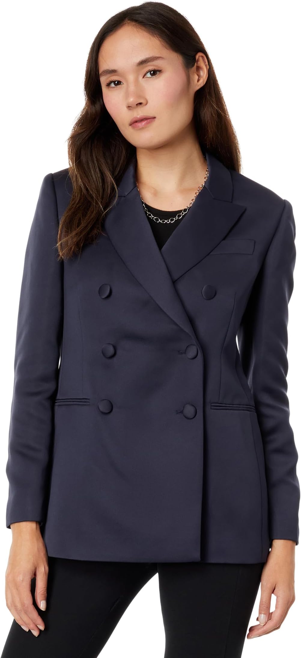 Seraph Ted Baker Satin Double Breasted Boyfriend Jacket, Blue