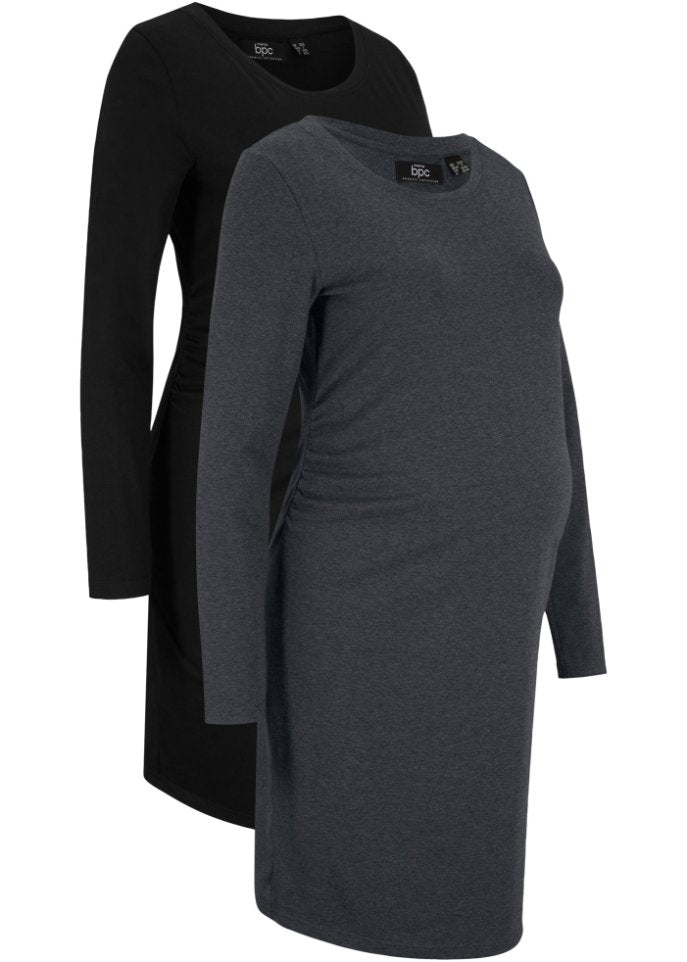 Shirt dress for pregnant women (2 pieces) Bpc Bonprix Collection, black