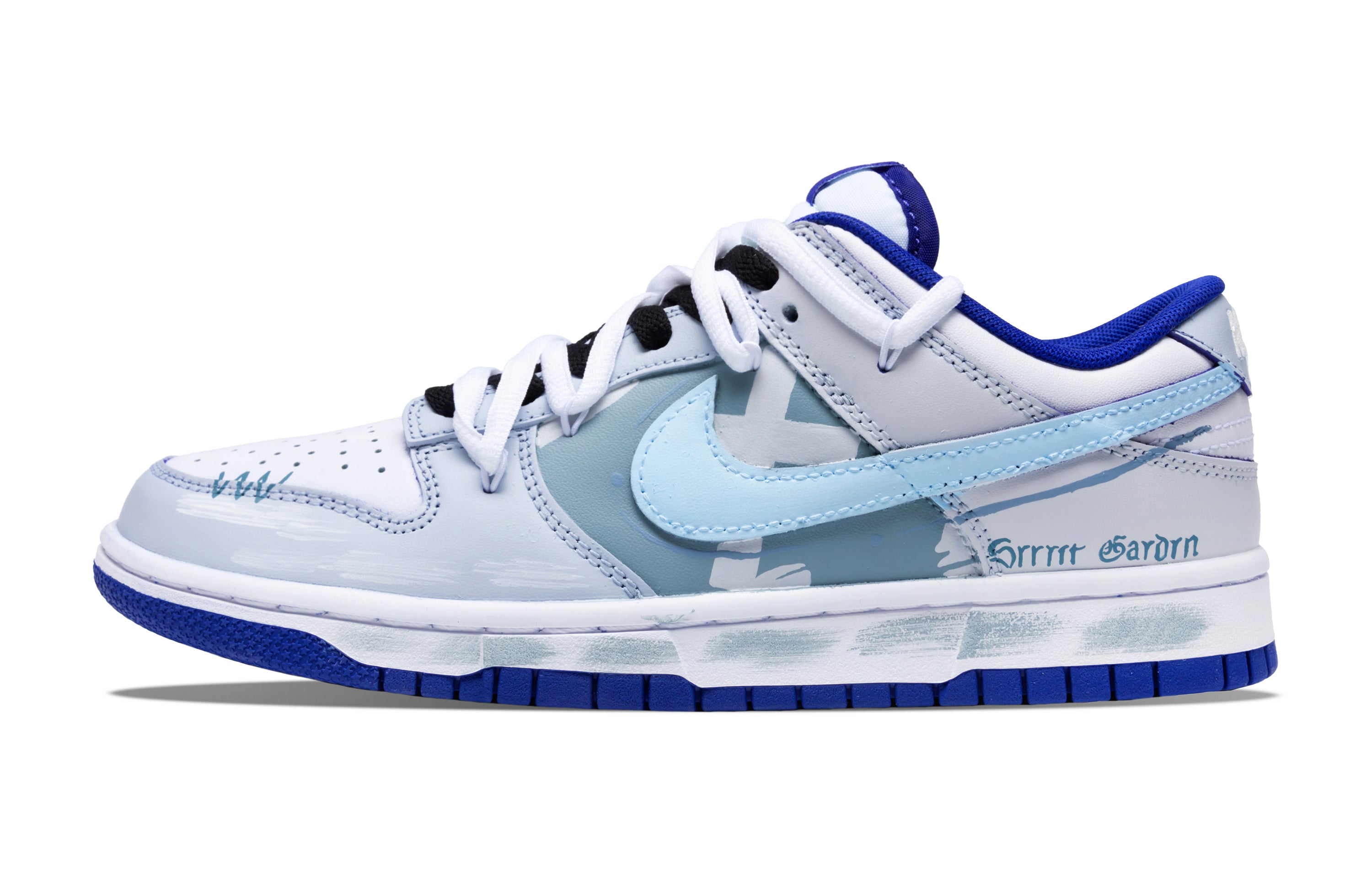 Nike Dunk Skateboarding Shoes Men Low-top Gray/Blue, light blue