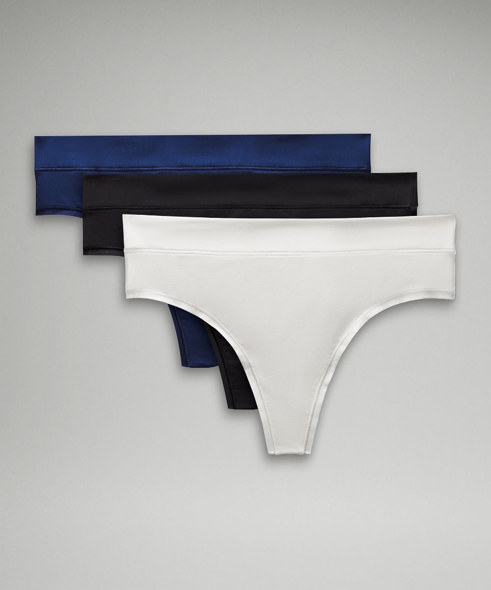 Underwear thong with high rise UnderEase 3 pieces Lululemon, black