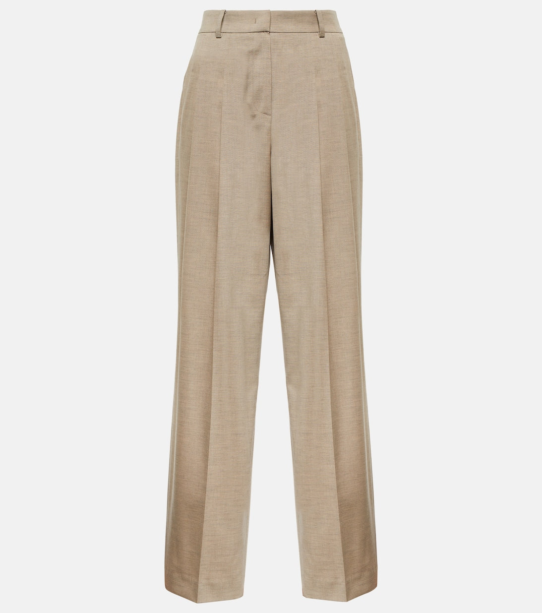 THE FRANKIE SHOP wide-leg high-waisted Gelso trousers, beige