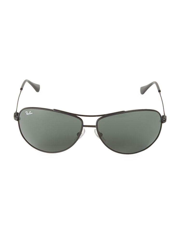 Matte 63MM Ray-Ban Aviator Sunglasses, Black