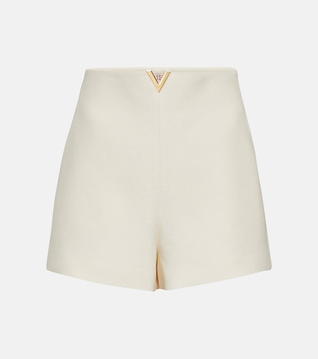 VALENTINO High Waist Crêpe Couture Shorts, Blue