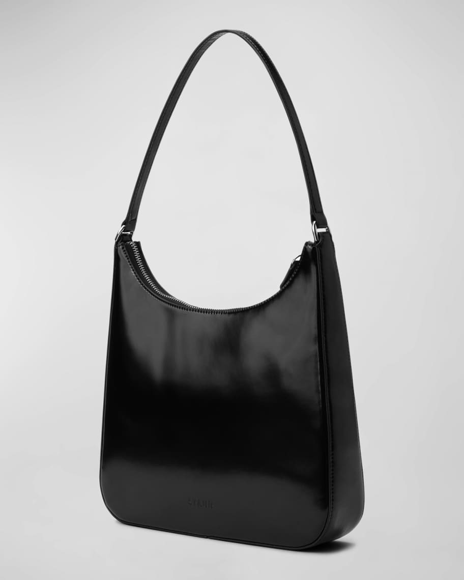 Alec leather shoulder bag with Staud zipper