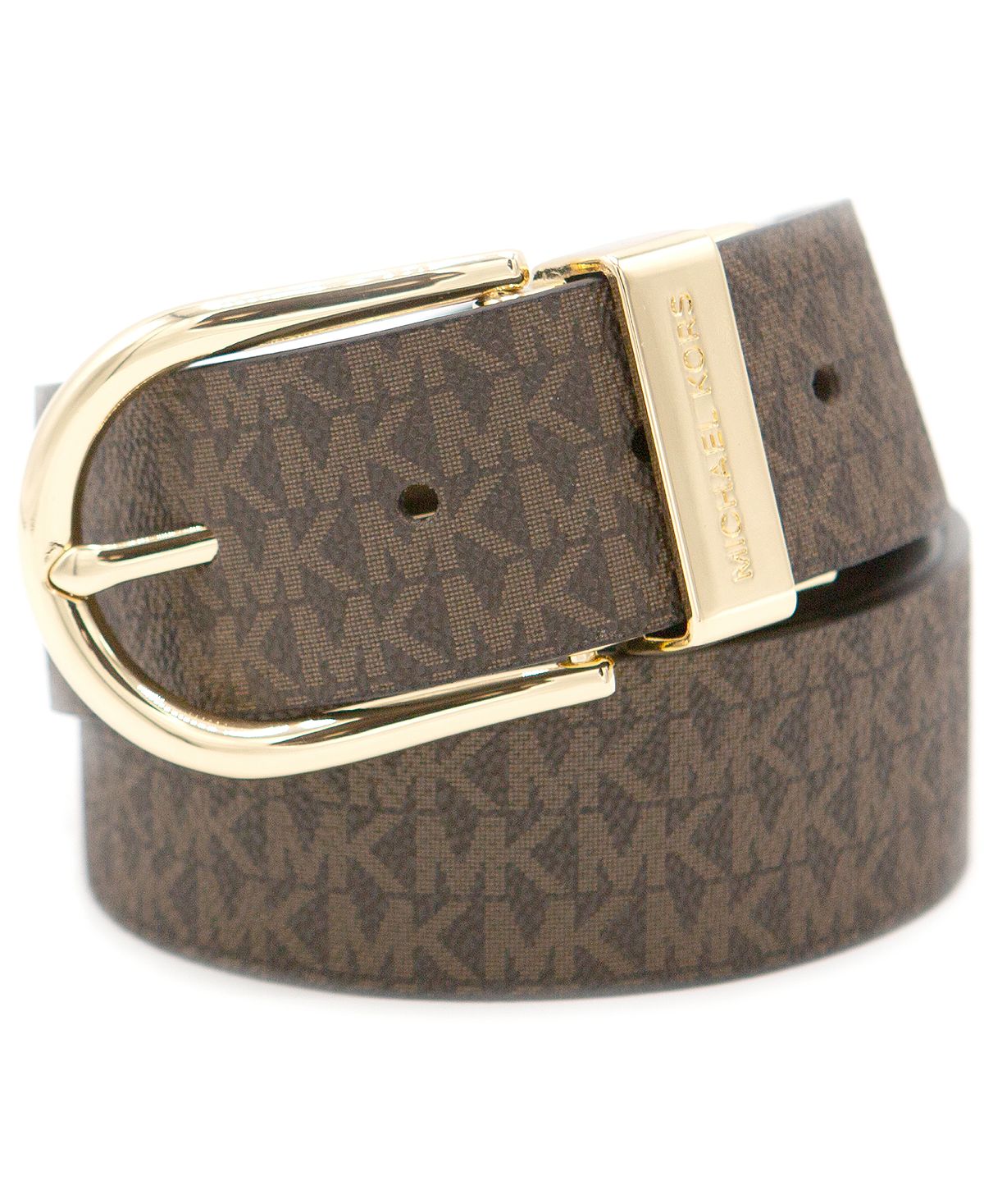 Michael Kors Women's Reversible Logo Belt, Brown