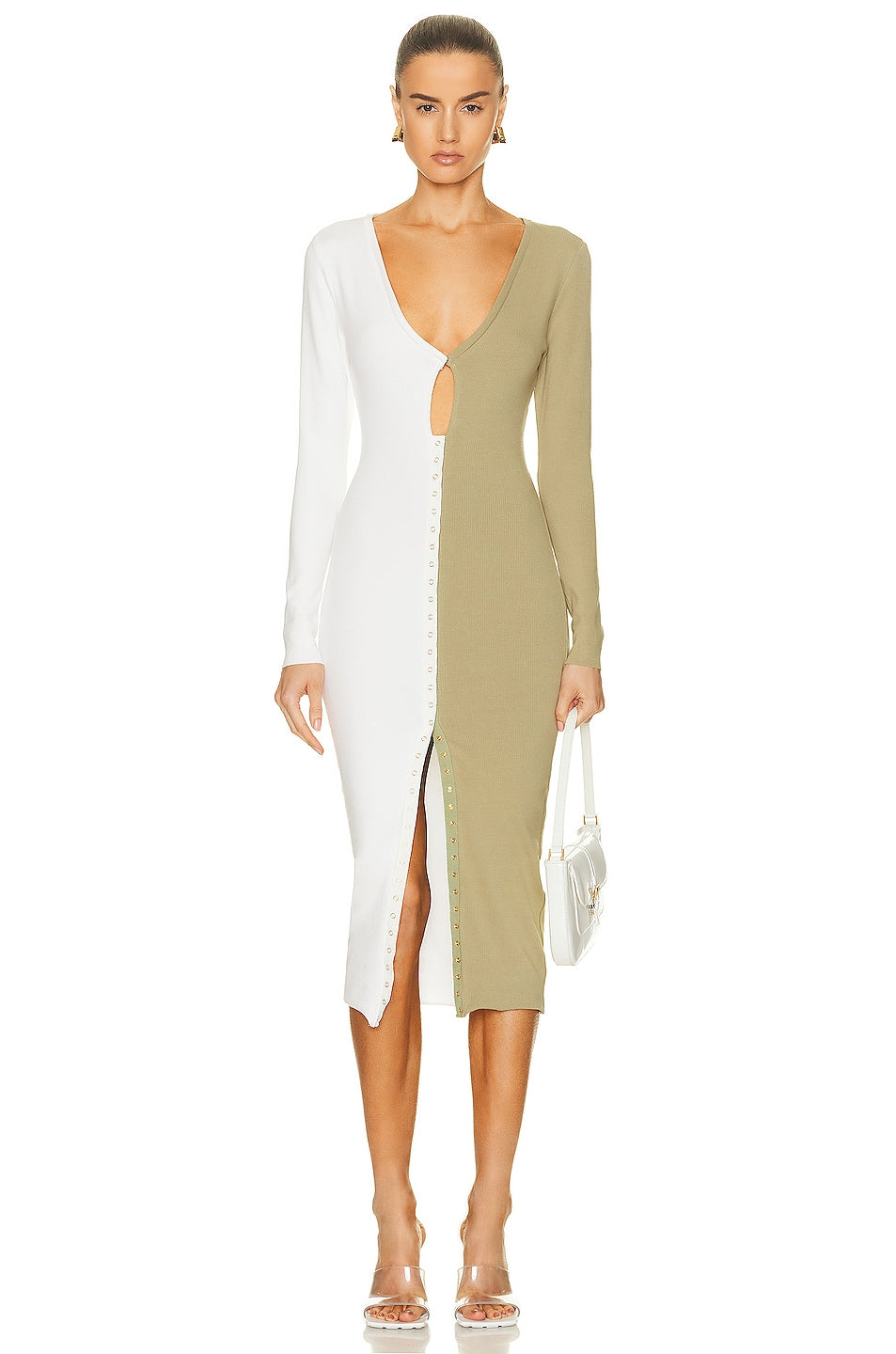 Atoir Saturn Dress, White & Shale Green