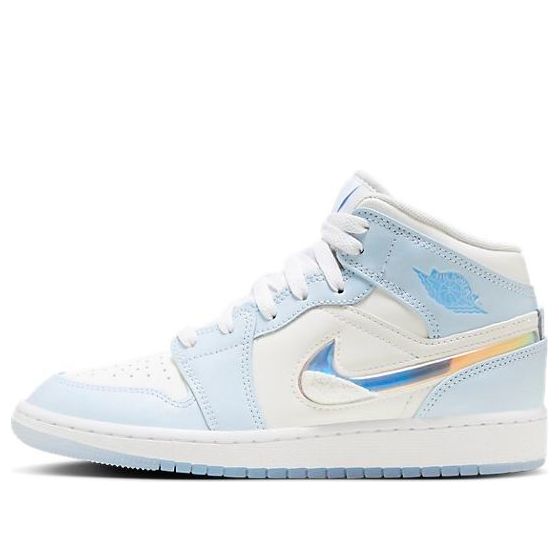 حذاء رياضي (GS) Air Jordan 1 Mid 'Frozen'، أزرق