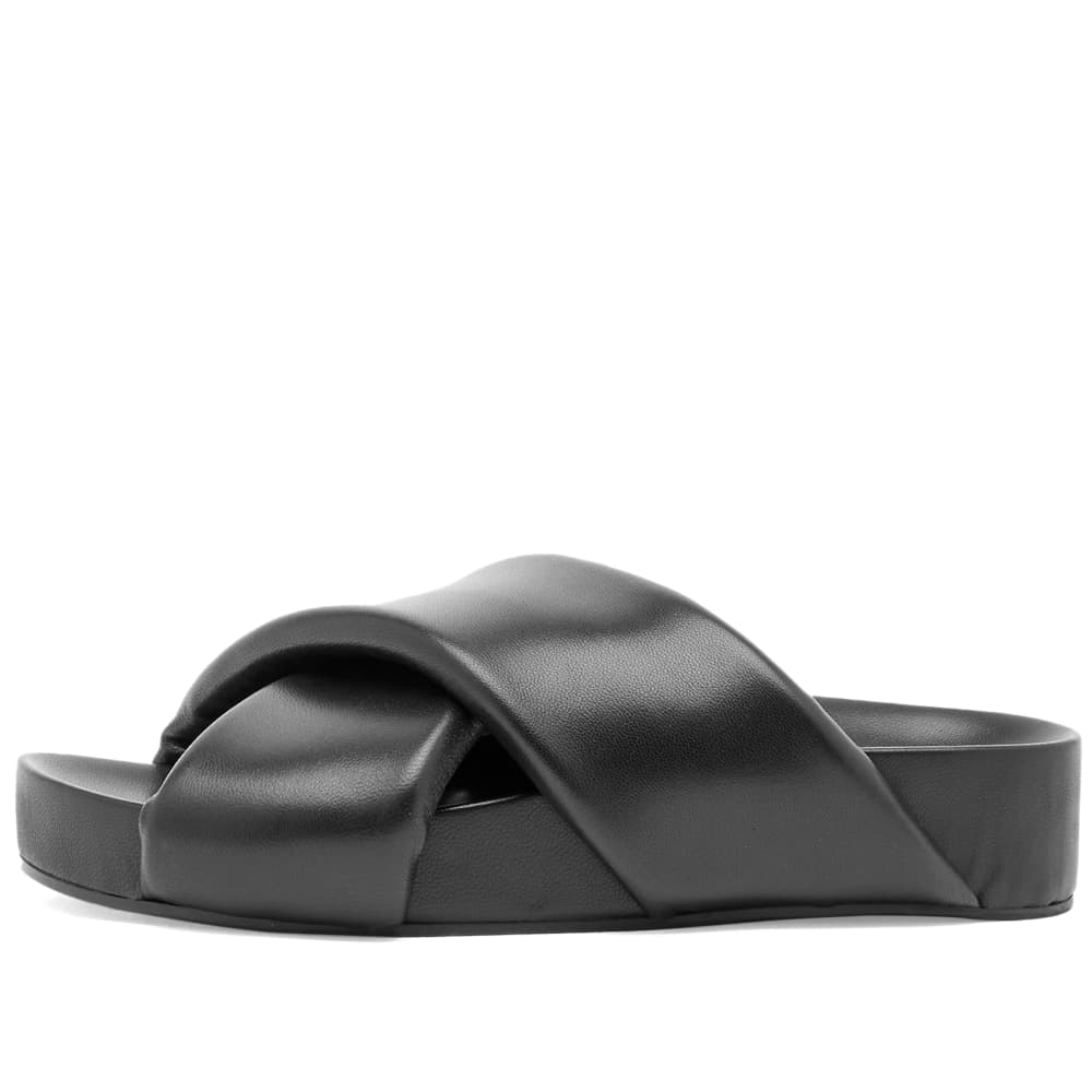 Jil Sander Front Wrap Slide Sandals, Black