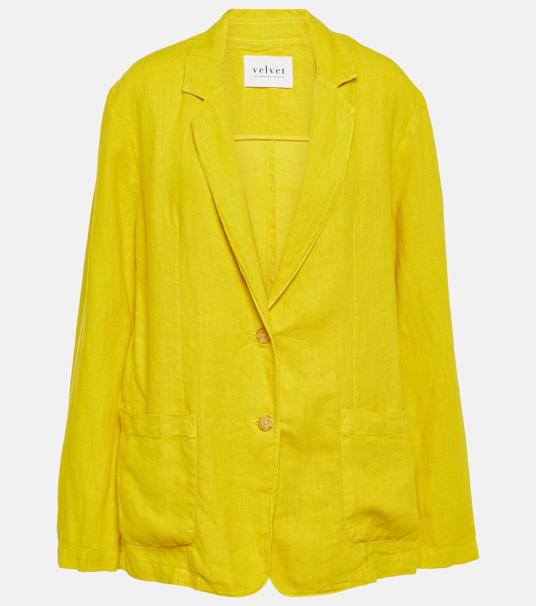 Cassie VELVET linen blazer, yellow