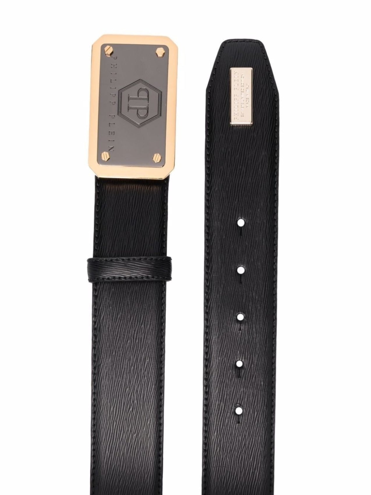 Philipp Plein Belt with Logo Buckle, Black