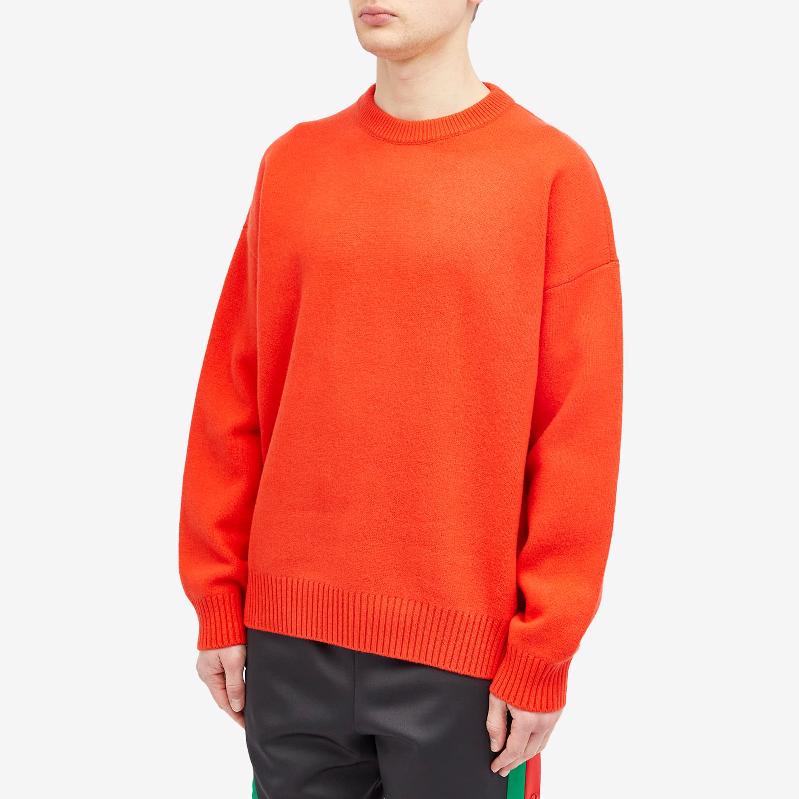 Gucci Logo Tab Crew Neck Jumper in Tomato Red