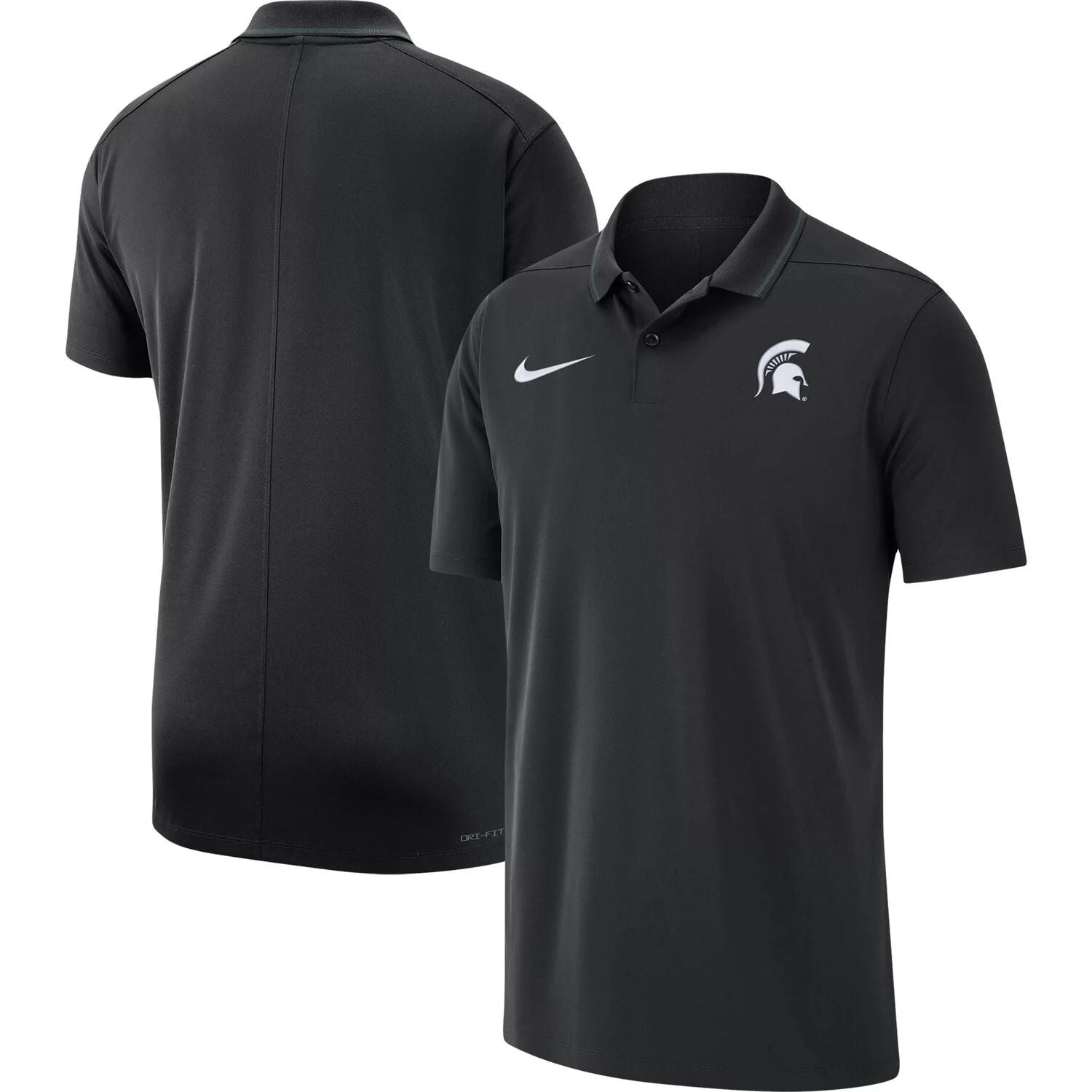 قميص بولو رجالي من فريق Michigan State Spartans باللون الأسود لعام 2023 من Coach Performance Polo من Nike